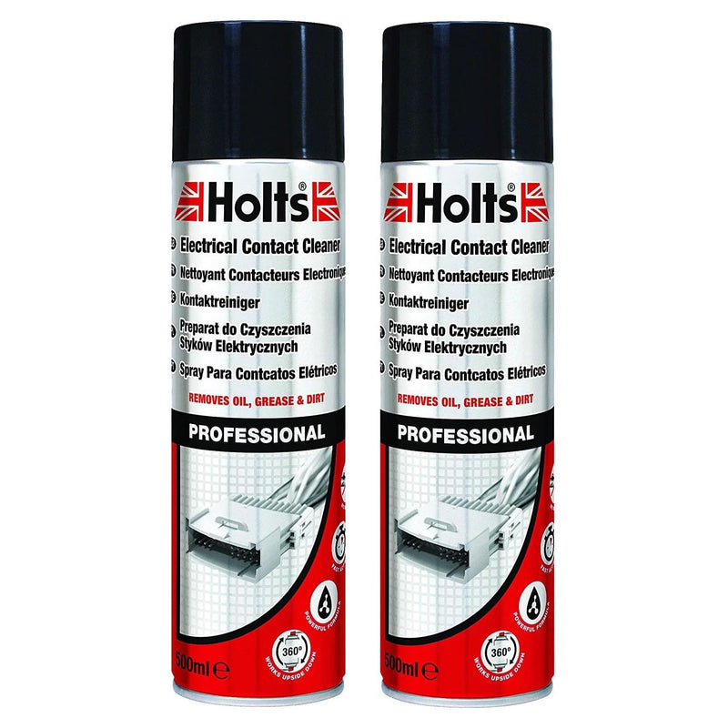 2 x Holts Electrical Contact Cleaner Spray Switch Circuit Dirt Remover 500ml Holts - Dynamic Drive