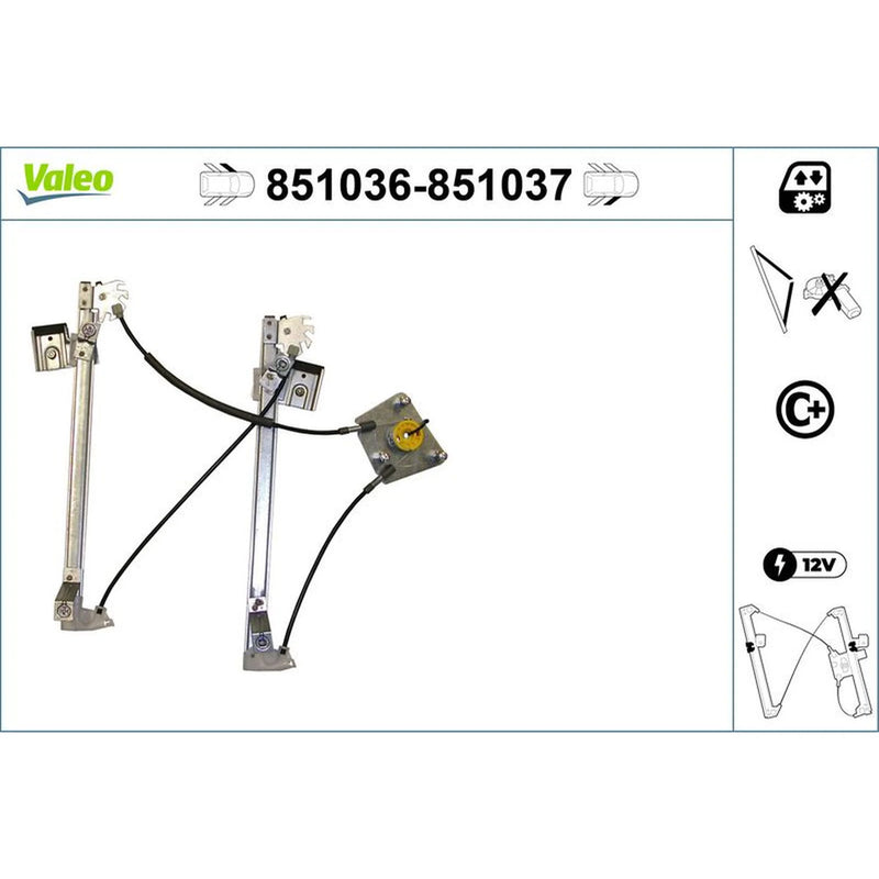 Valeo Electric Window Regulator Lifter Right Front 851037