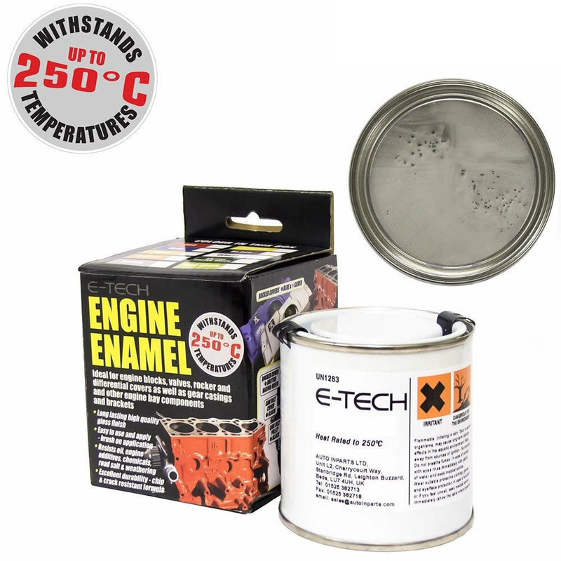 E-Tech SILVER Engine Enamel Paint 250ml Heat Resistant High Temp E-Tech - Dynamic Drive