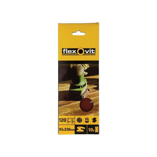 Flexovit 1/3 Sanding Sheets Perforated Fine 120 Grit (Pack 10) Flexovit - Dynamic Drive
