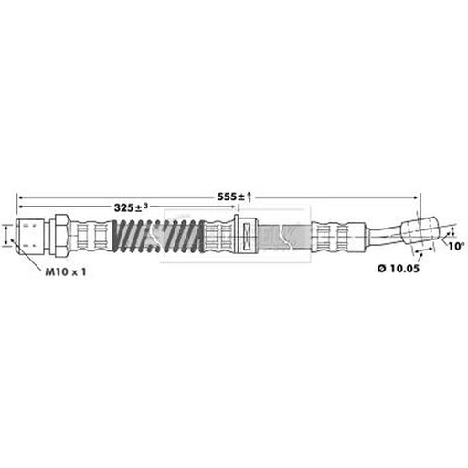 Borg & Beck Brake Hydraulic Hose Line Front Right BBH6941