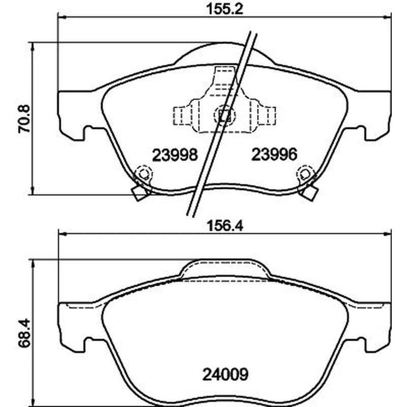 DON Front Brake Pad Set fits Toyota Avensis 1997-2003 1.6 1.8 2.0