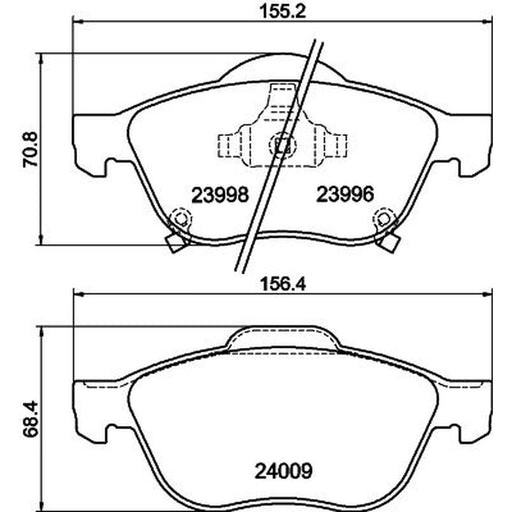 Mintex Front Brake Pad Set fits Toyota Avensis 1997-2003 1.6 1.8 2.0