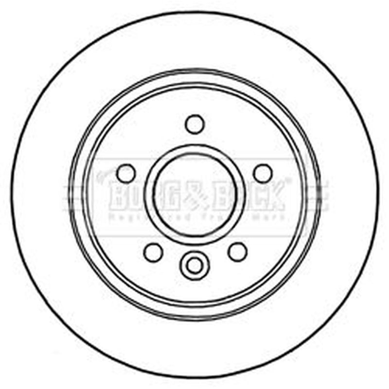 Borg & Beck Rear Brake Solid Discs & Pads fits Volvo V40 Cross Country 2013-2019