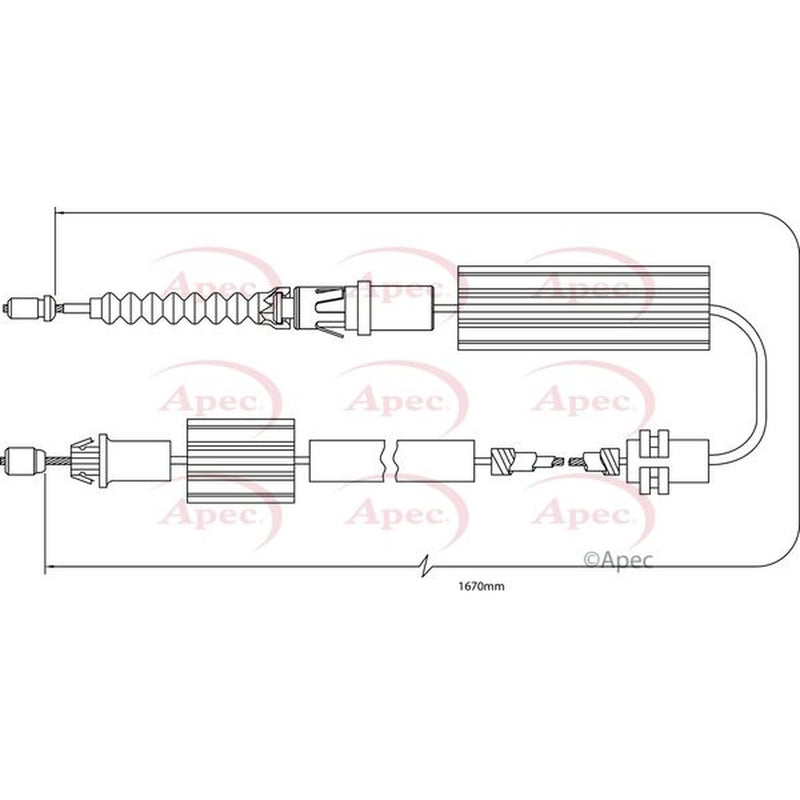 Apec Handbrake Cable Left Rear fits Jaguar X-Type I 2001-2009 2.0 2.2 2.5 3.0