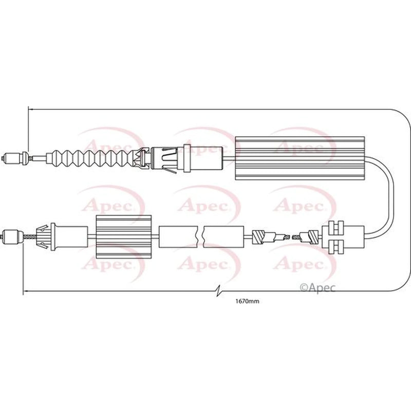 Apec Handbrake Cable Right Rear CAB1244