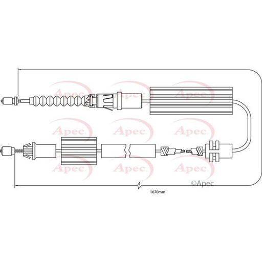 Apec Handbrake Cable Left Rear fits Jaguar X-Type I 2001-2009 2.0 2.2 2.5 3.0