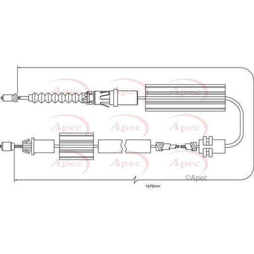 Apec Handbrake Cable Right Rear CAB1244
