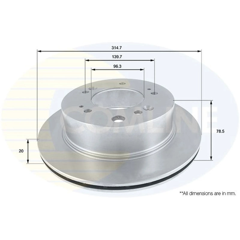 Comline 2 x Brake Discs fits Kia Sorento I 2002-2011 2.4 2.5 3.3 3.5