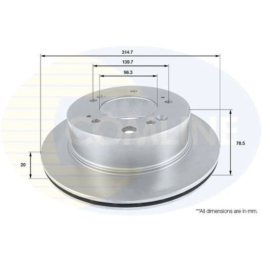 Comline 2 x Brake Discs fits Kia Sorento I 2002-2011 2.4 2.5 3.3 3.5