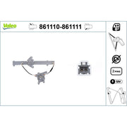 Valeo Electric Window Regulator Lifter Left Rear 861110