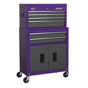 Sealey Topchest & Rollcab Combo 6 Drawer - Purple/Grey AP2200BBCP Sealey  - Dynamic Drive