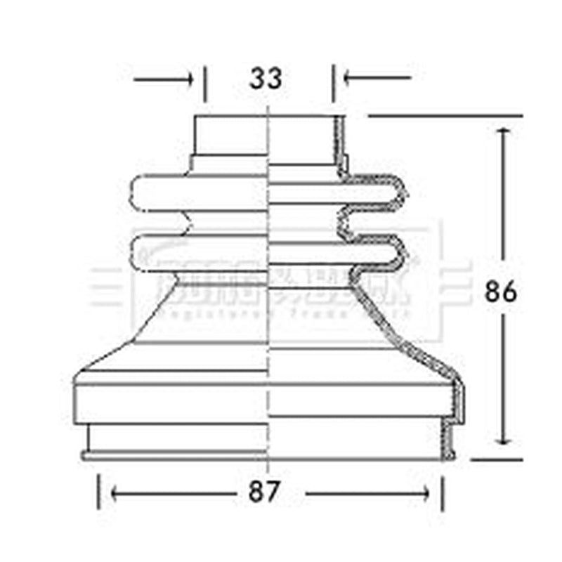Borg & Beck Drive Shaft Bellow Kit transmission sided BCB2763