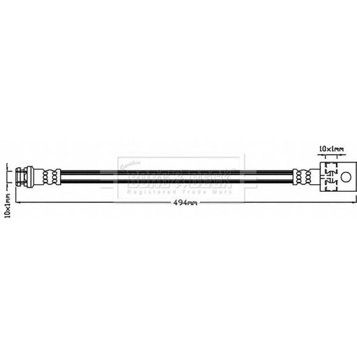 Borg & Beck Brake Hydraulic Hose Line Rear Right BBH8145