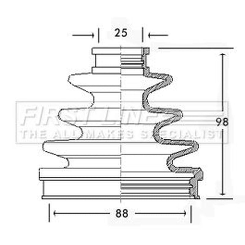 First Line Drive Shaft Bellow Kit Front Left fits Lexus Is I 1999-2005