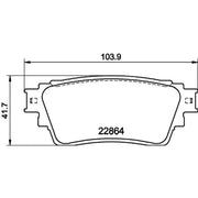 DON Rear Brake Pad Set fits Mitsubishi Eclipse Cross 2017 on 1.5