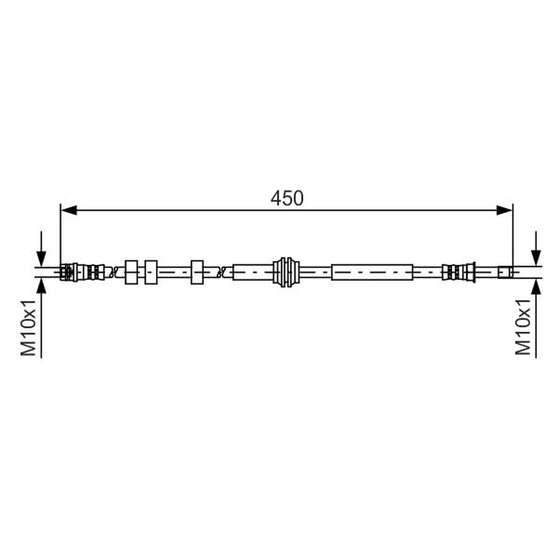 Bosch Brake Hydraulic Hose Line Rear fits Audi A4 Allroad B8 2009-2016 2.0 3.0
