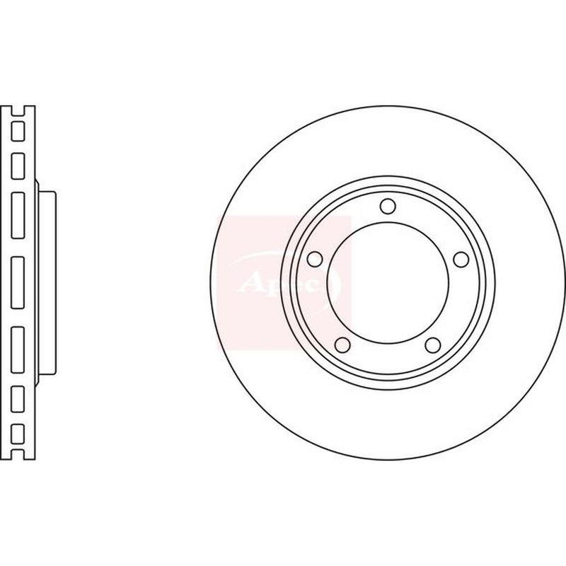 Apec Front Brake Vented Discs & Pads fits Hyundai H-1 / Starex Bus 1997-2007 2.5
