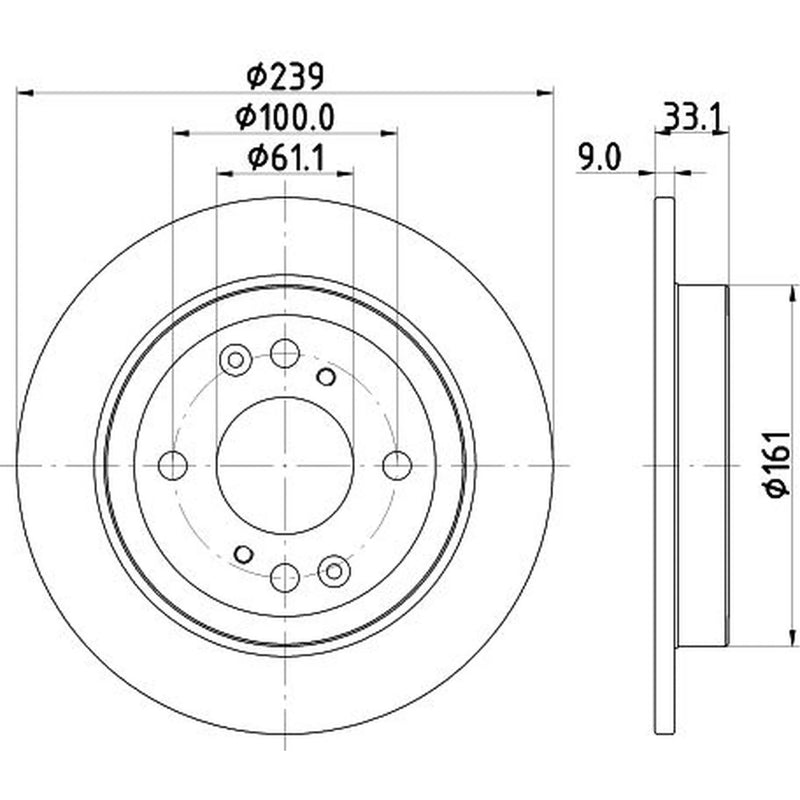 Mintex 2 x Solid Rear Brake Discs MDC2870C-x2