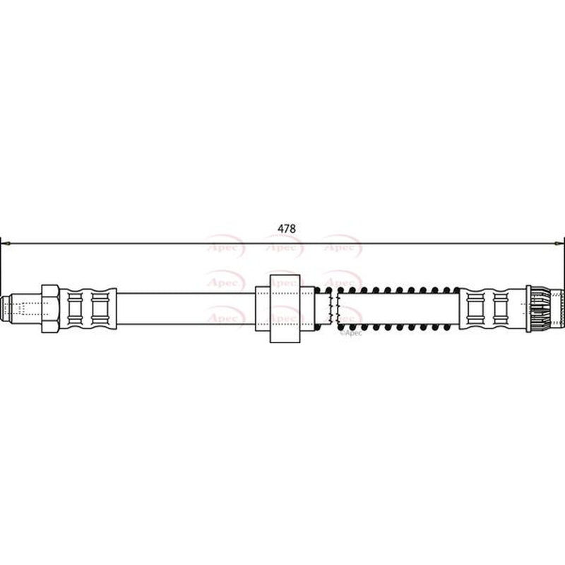 Apec Brake Hydraulic Hose Line Front fits Citroën C2 2003-2012 1.1 1.4 1.6