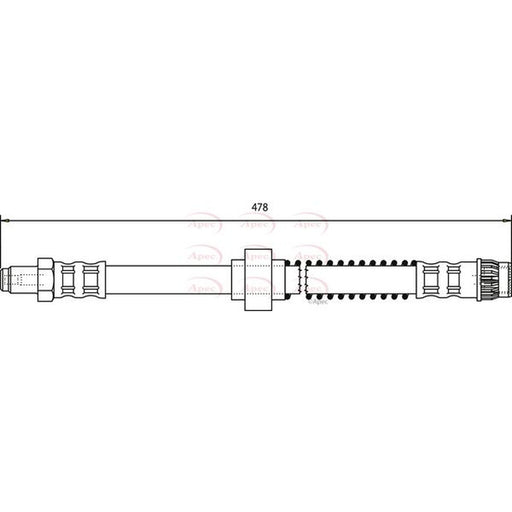 Apec Brake Hydraulic Hose Line Front fits Citroën C2 2003-2012 1.1 1.4 1.6