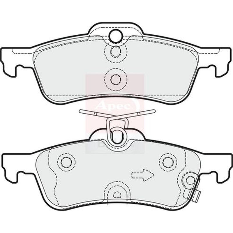 Apec Rear Brake Pad Set fits Honda Civic IX 2012-2016 1.4 1.6 1.8 2.0 2.2