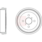 Apec 2 x Brake Drums fits Toyota Yaris/Vitz 1999-2005 1.0 1.3 1.4