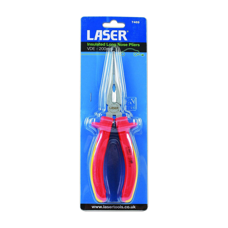 Laser Insulated Long Nose Pliers 200mm 7469 Laser - Dynamic Drive