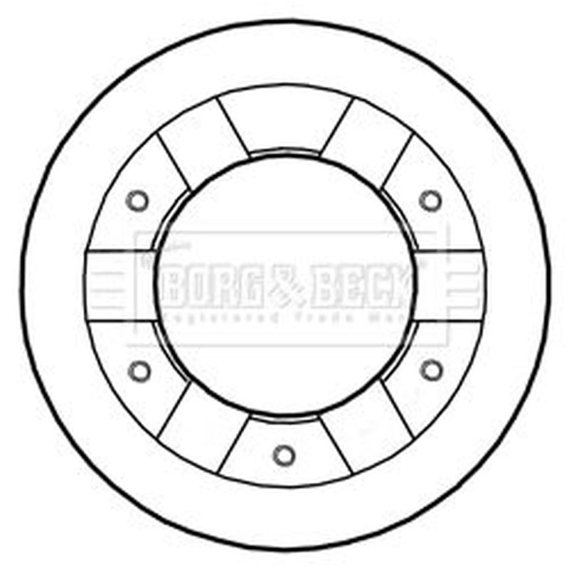 Borg & Beck 2 x Vented Brake Discs fits Fuso (Mitsubishi) Canter VII 2005-2013