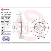 Brembo 2 x Internally Vented Brake Discs fits Mercedes-Benz A-Class 1997-2004