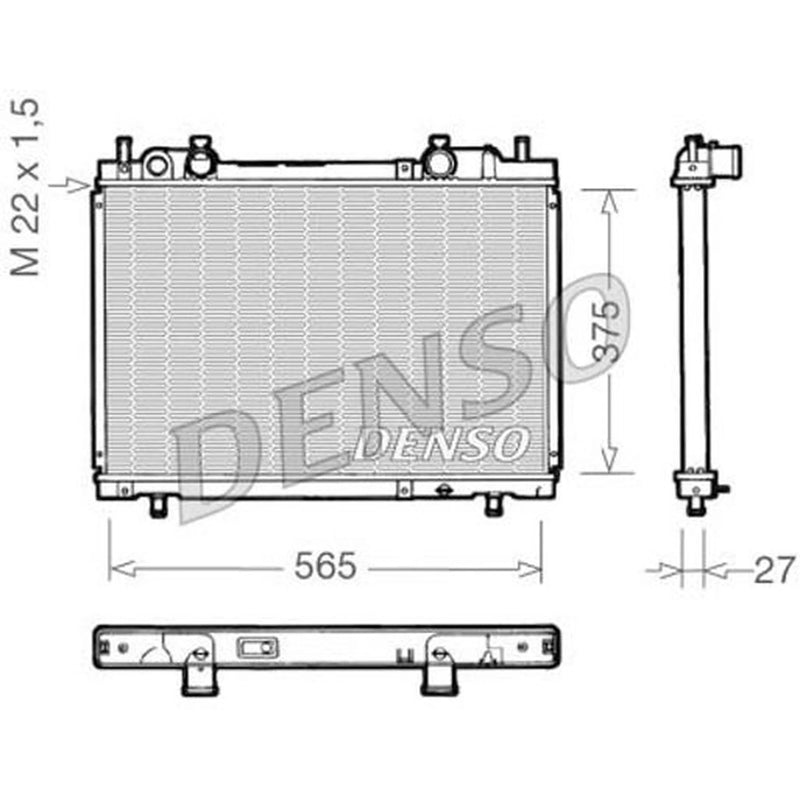 Denso Engine Radiator fits Fiat Brava 1995-1998 1.4