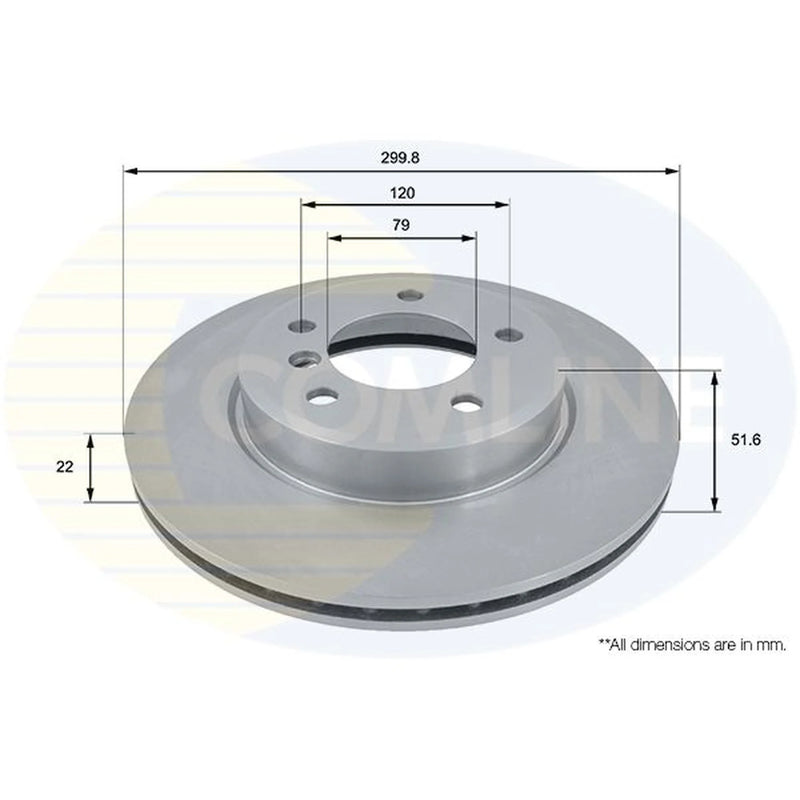 Comline Front Brake Internally Vented Discs & Pads fits BMW 3 1999-2007