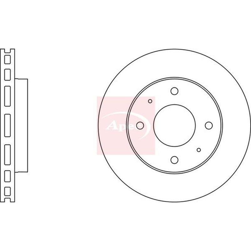 Apec Front & Rear Brake Discs & Pads fits Mitsubishi Mirage III 1987-1991 1.6