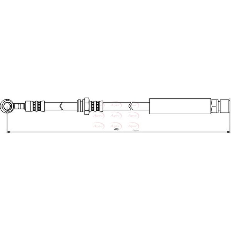 Apec Brake Hydraulic Hose Line Front Right fits Chevrolet Tacuma 2005 on 1.6 2.0