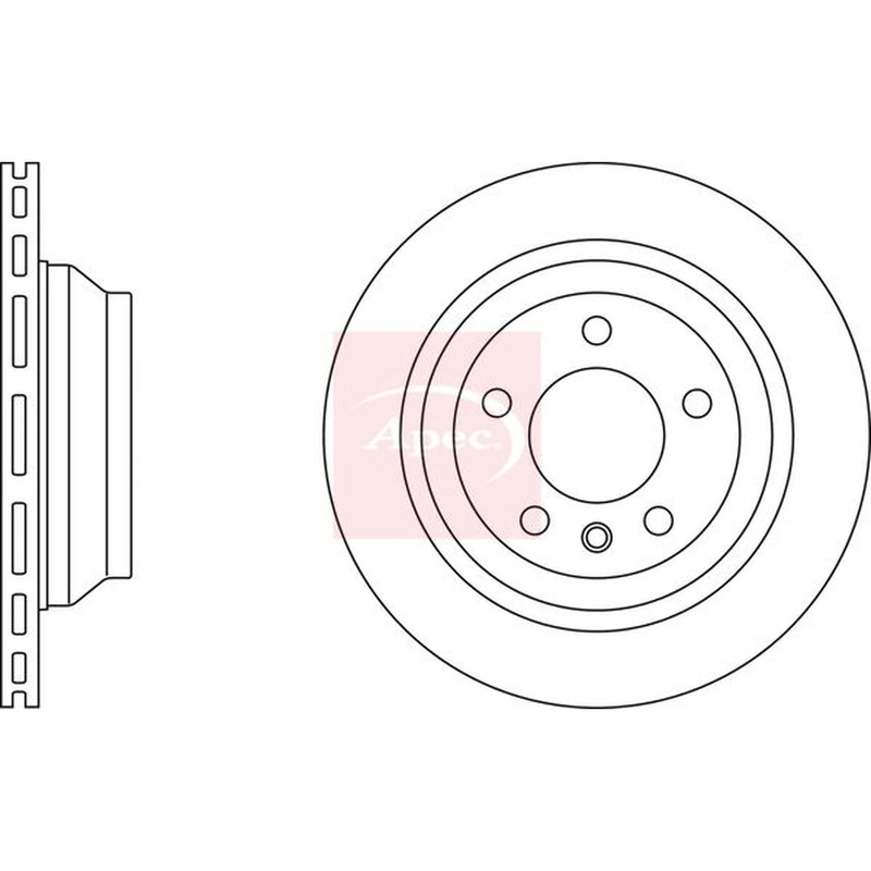Apec 2 x Vented Rear Brake Discs DSK2400-x2