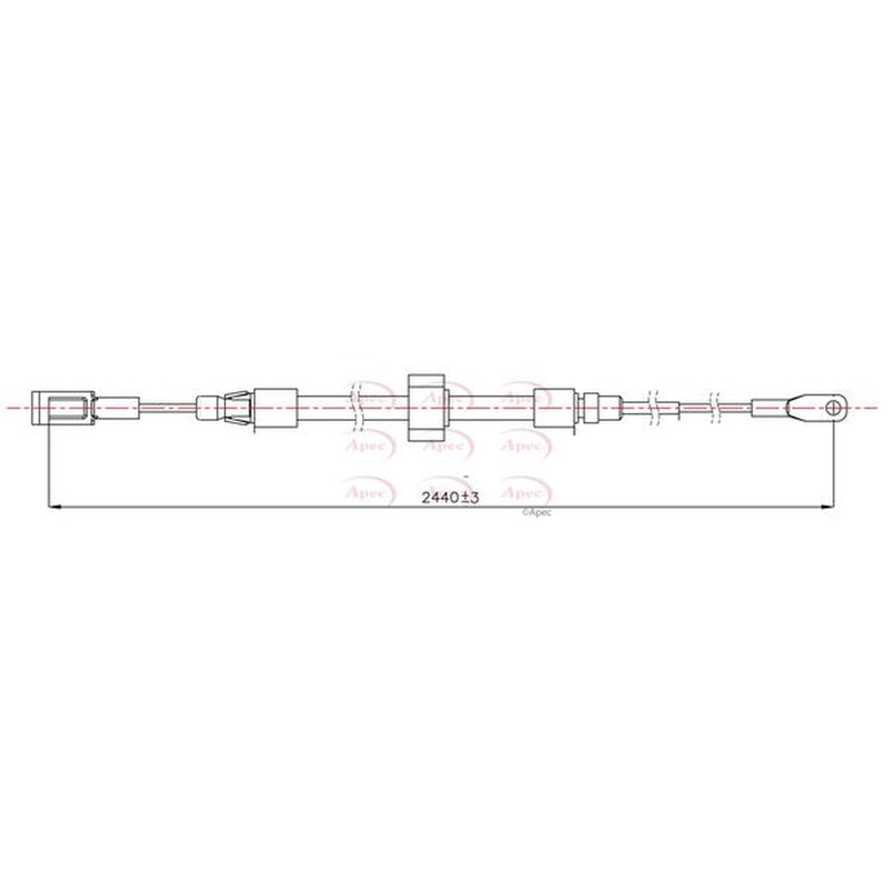 Apec Handbrake Cable Front fits Mercedes-Benz Sprinter 2-T 1995-2006