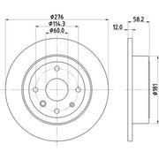Mintex 2 x Solid Brake Discs fits Chevrolet Epica 2005-2011 2.0 2.5
