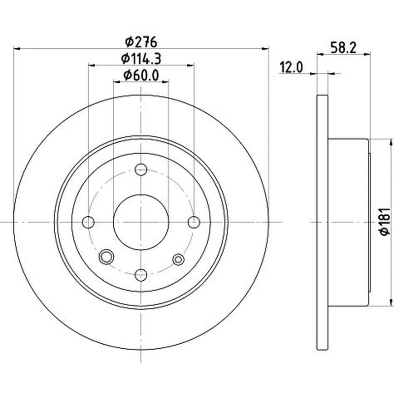 DON 2 x Solid Brake Discs fits Chevrolet Epica 2005-2011 2.0 2.5