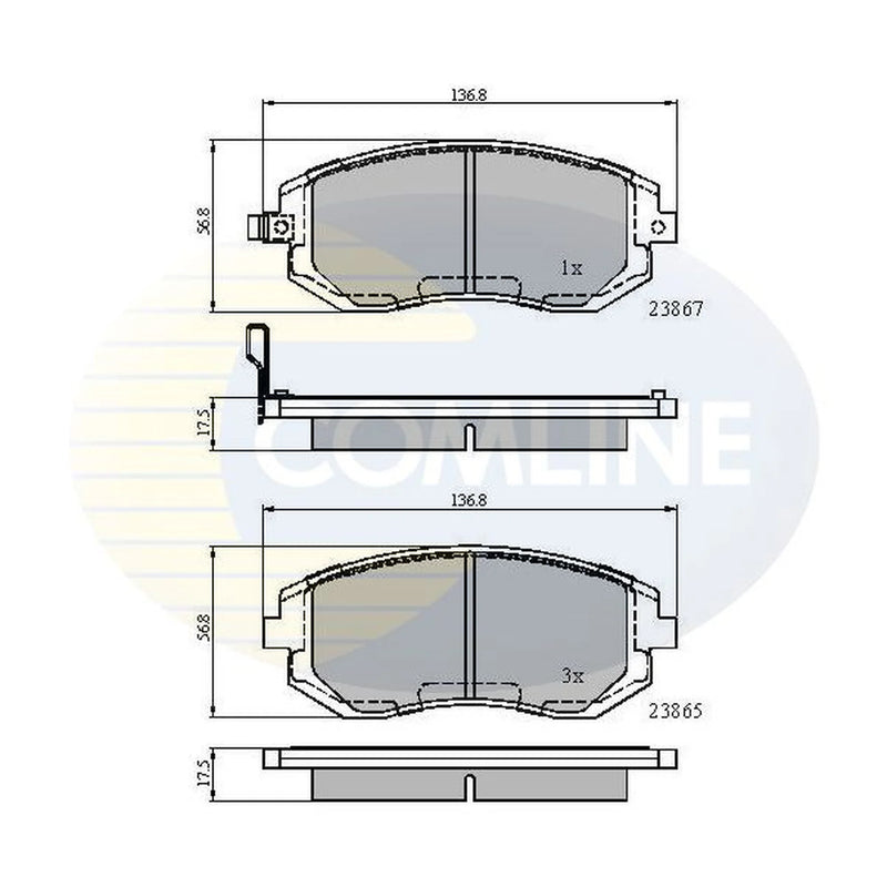 Comline Front & Rear Brake Discs & Pads fits Subaru Impreza 2012-2016 1.6