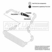 First Line Intercooler Turbo Charge Air Hose Lower fits VW Multivan 2003-2009
