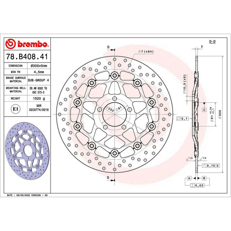 Brembo Front Brake Floating Brake Disc Discs & Pads fits Kawasaki Ninja
