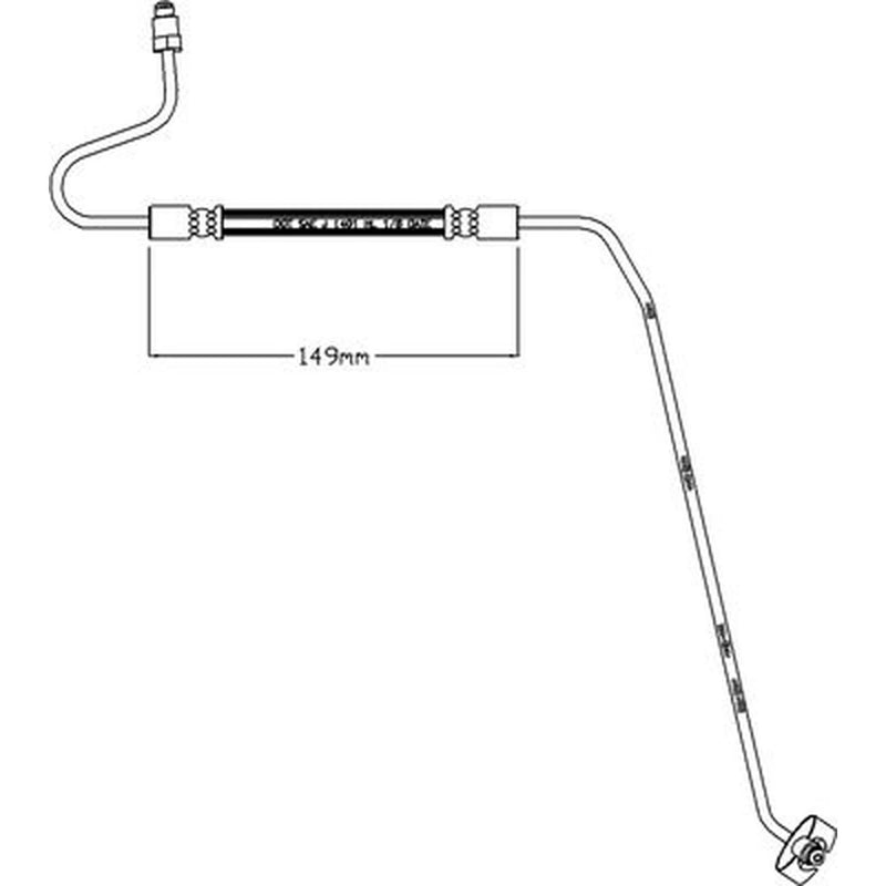 Juratek Brake Hydraulic Hose Line Rear Left fits Peugeot 207 2006-2013 1.6