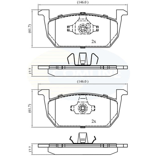 Comline Front & Rear Brake Discs & Pads fits Seat Arona 2017 on 1.0 1.5 1.6
