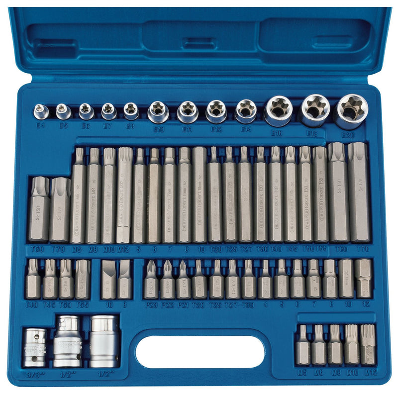 Draper Mechanic's Socket and Bit Set, 3/8, 1/2" Sq. Dr. (61 Piece) 63376 Draper - Dynamic Drive