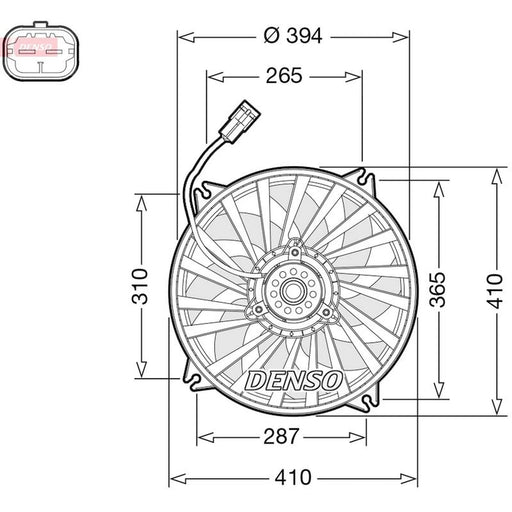 Denso Engine Cooling Fan fits Citroën Berlingo Box Body/Mpv 2010-2020 1.6