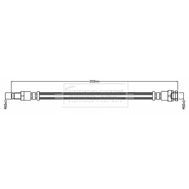 Borg & Beck Brake Hydraulic Hose Line outer BBH8709