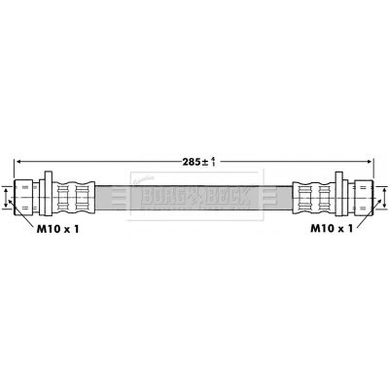 Borg & Beck Brake Hydraulic Hose Line Rear Right BBH6785