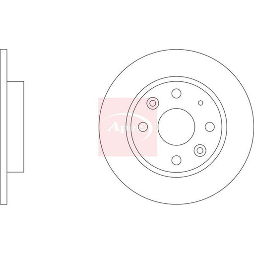 Apec 2 x Solid Brake Discs fits Mazda MX-5 1990-1998 1.6