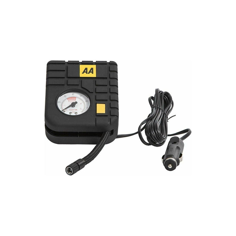 AA 12V Car Tyre Air Compressor Inflator LED Pump Pressure Gauge Cigarette Socket AA - Dynamic Drive