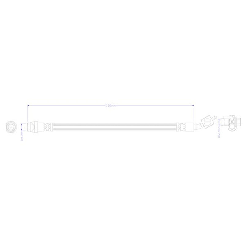 Juratek Brake Hydraulic Hose Line Rear Left fits Ford Galaxy 2006-2015 2.0